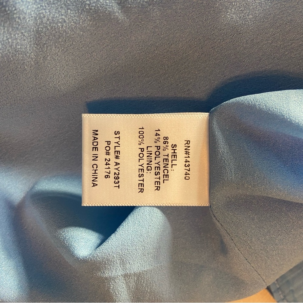 New nwt Hyacinth House Azure Blue Shirred Shirley Strapless Blouse Tube Top L - Picture 11 of 11